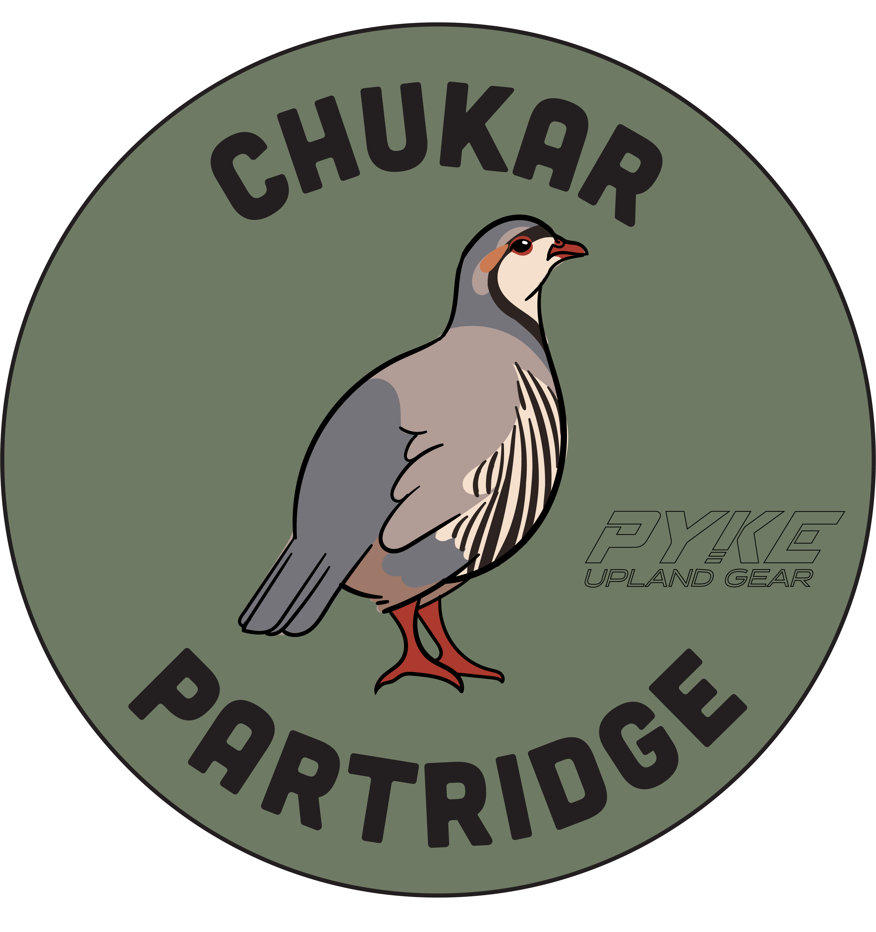 Pyke Upland Bird Stickers 3"