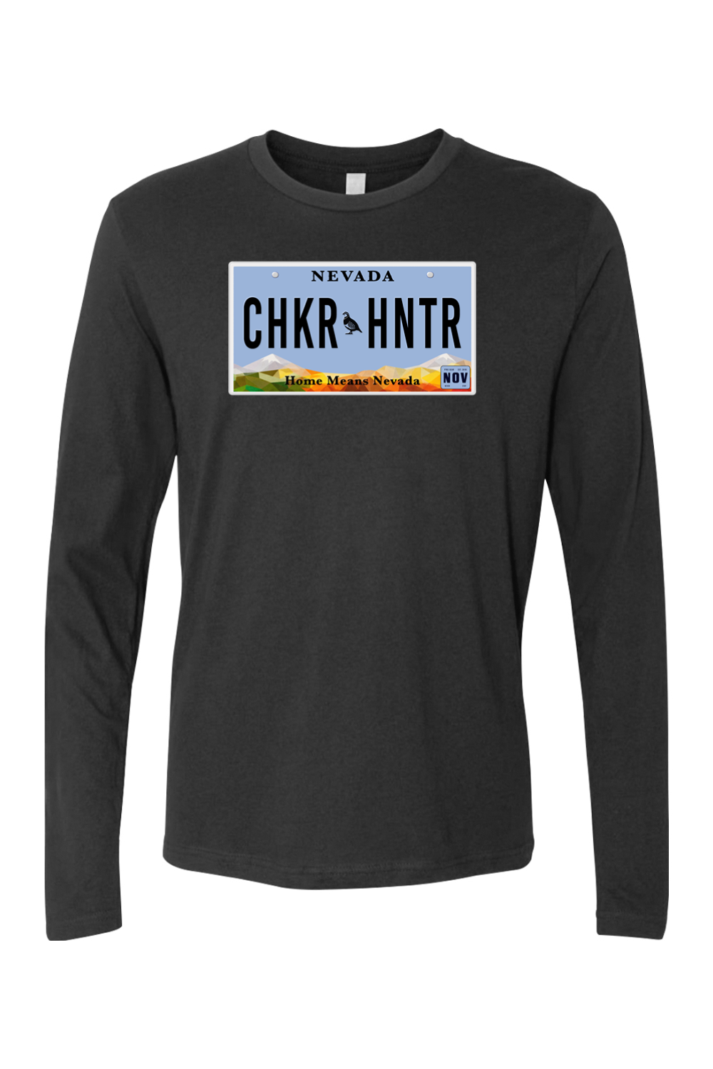 NV Vanity Plate CHKR HNTR Long Sleeve