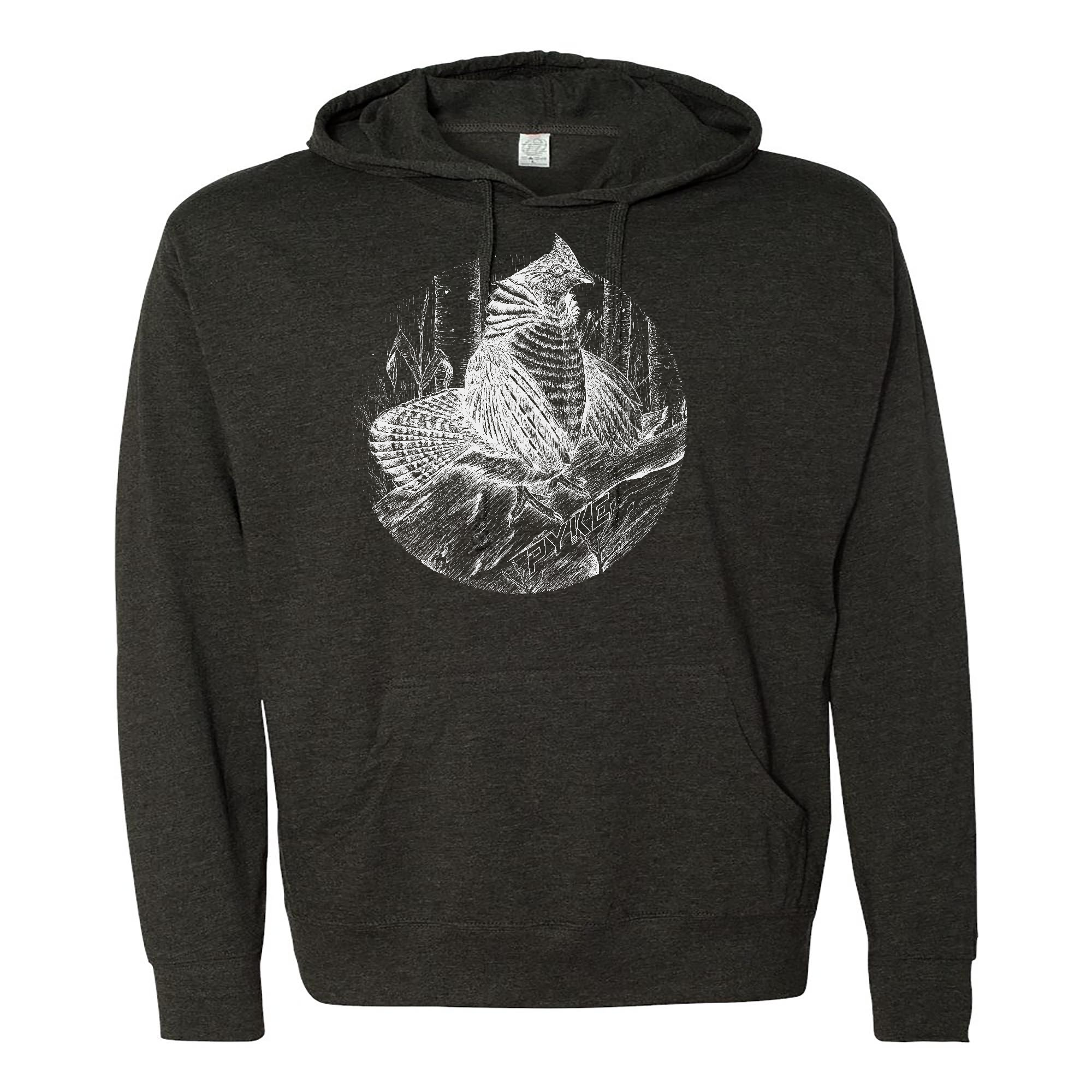 Mens 2X-Large CHARCOAL_HEATHER Hooded T-Shirt