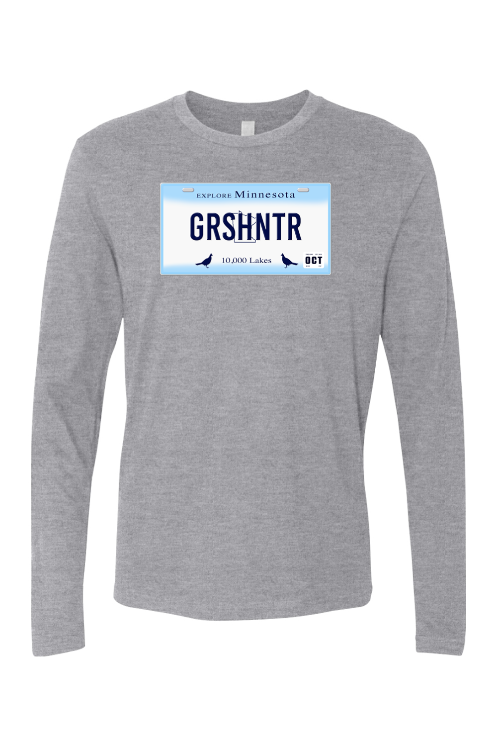 Minnesota License Plate Grouse Long Sleeve