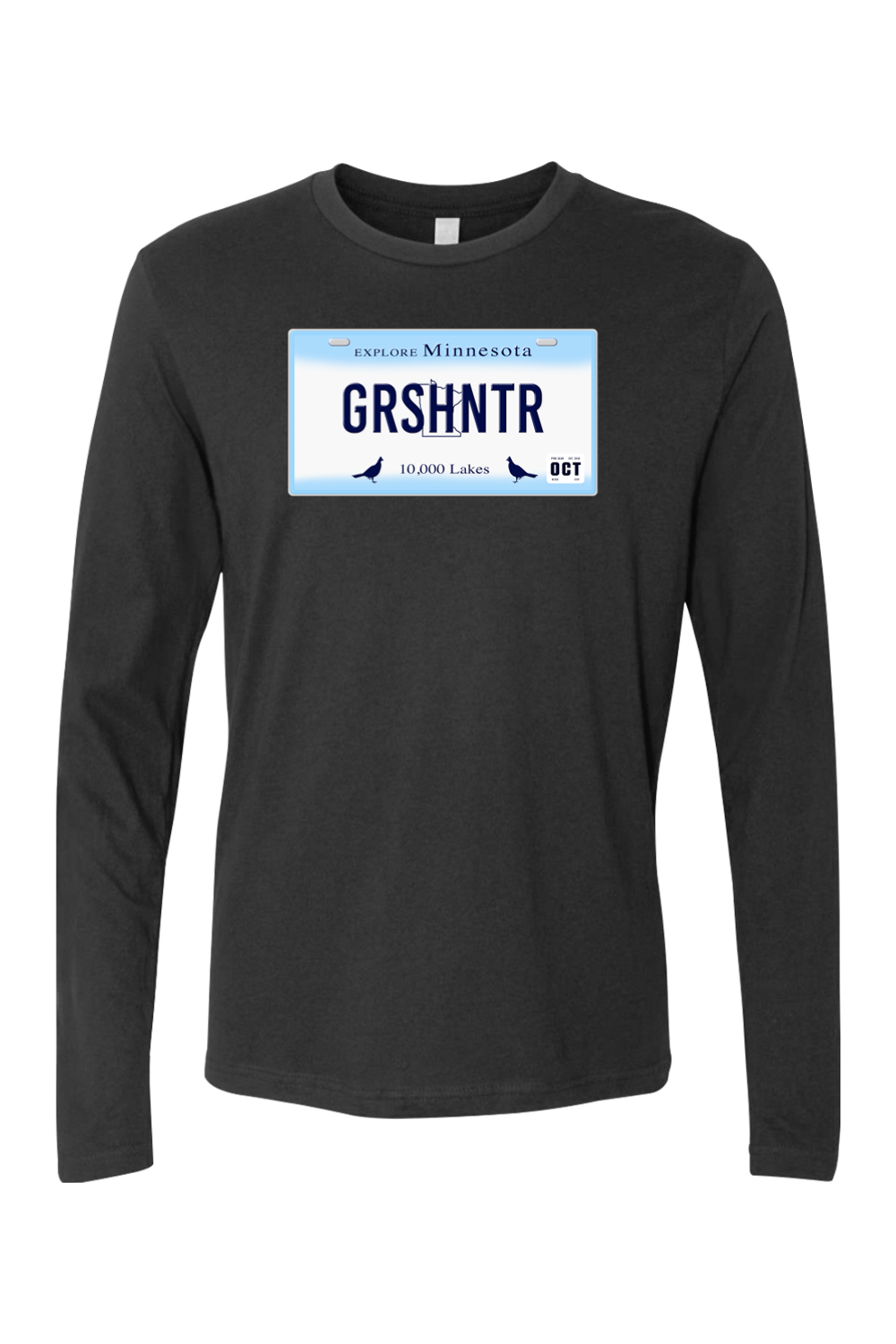 Minnesota License Plate Grouse Long Sleeve